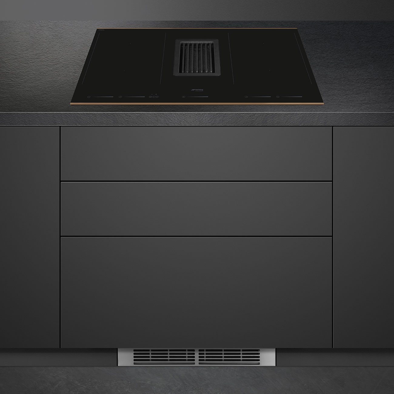 Induction with integrated hood Hob Smeg_9