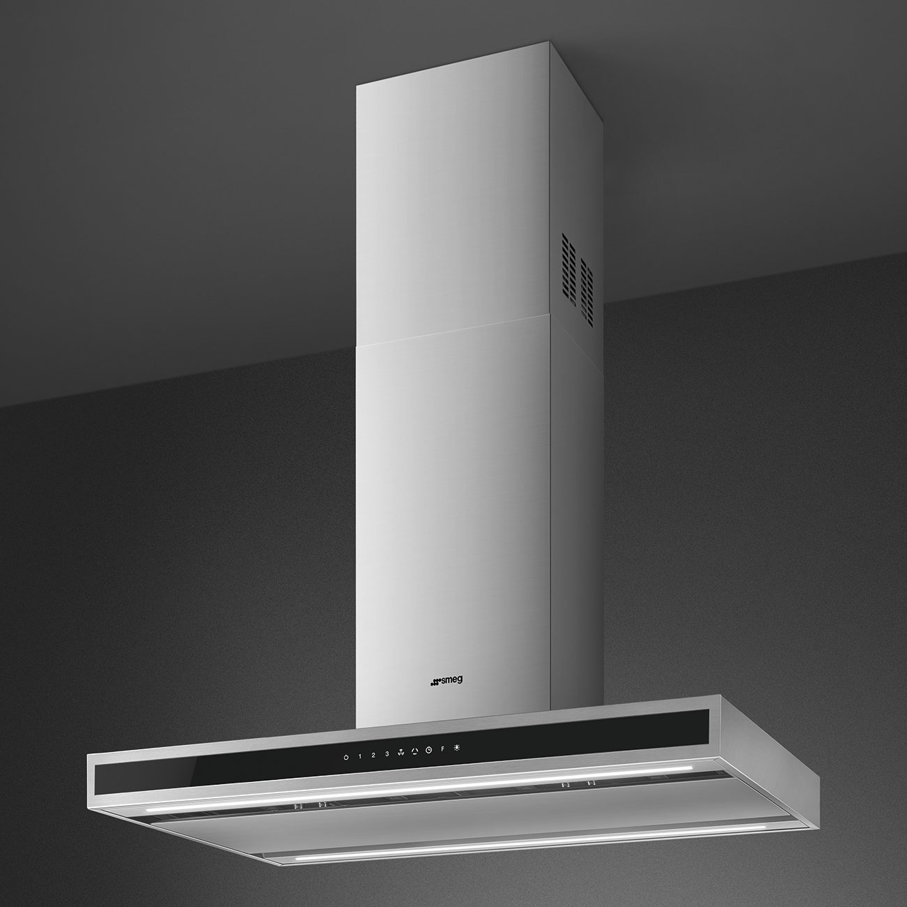 90 cm Island Cooker Hood in Stainless Steel and Glass - Smeg KLTI9L4X_2