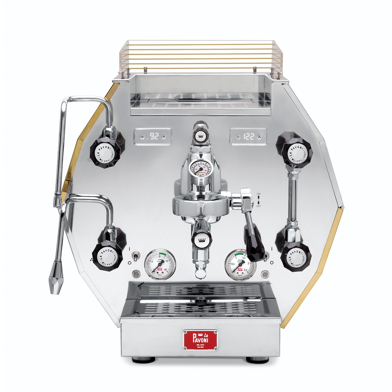 La Pavoni | Semi-profesjonell espressomaskin Rustfritt stål og gull - LPSDIG03EU_2