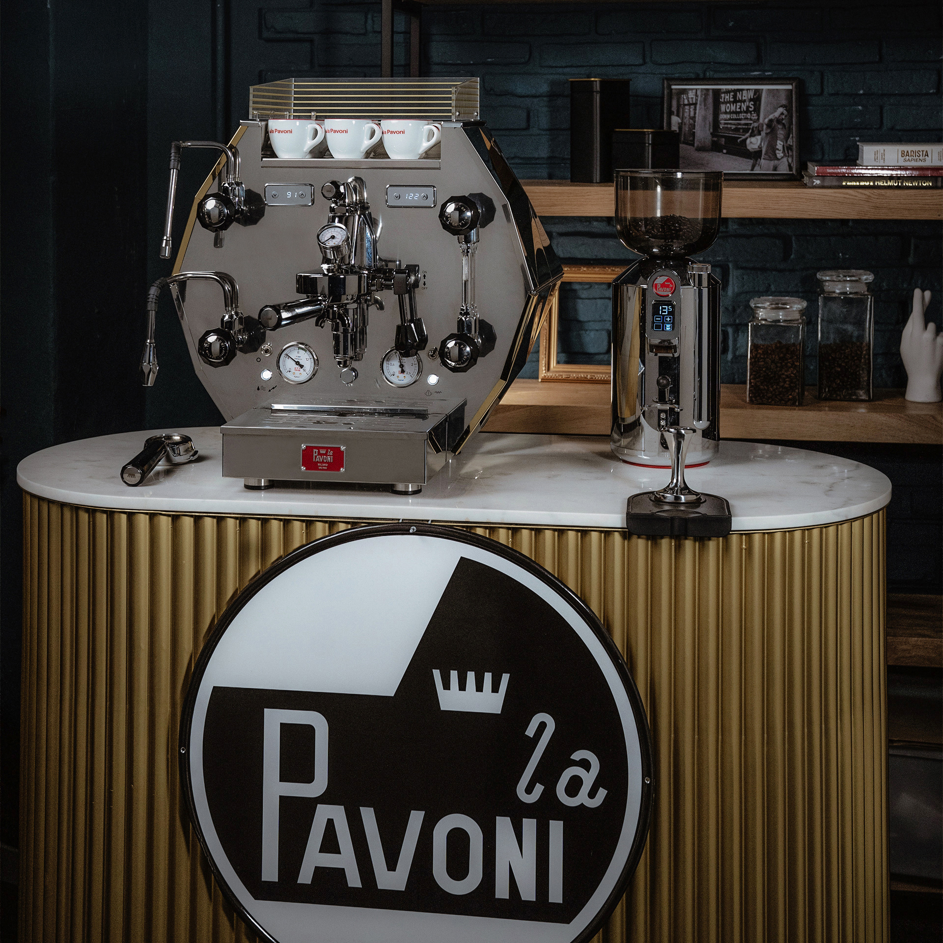 La Pavoni | Semi-Professionel Kaffemaskine Rustfrit stål og guld - LPSDIG03EU_5