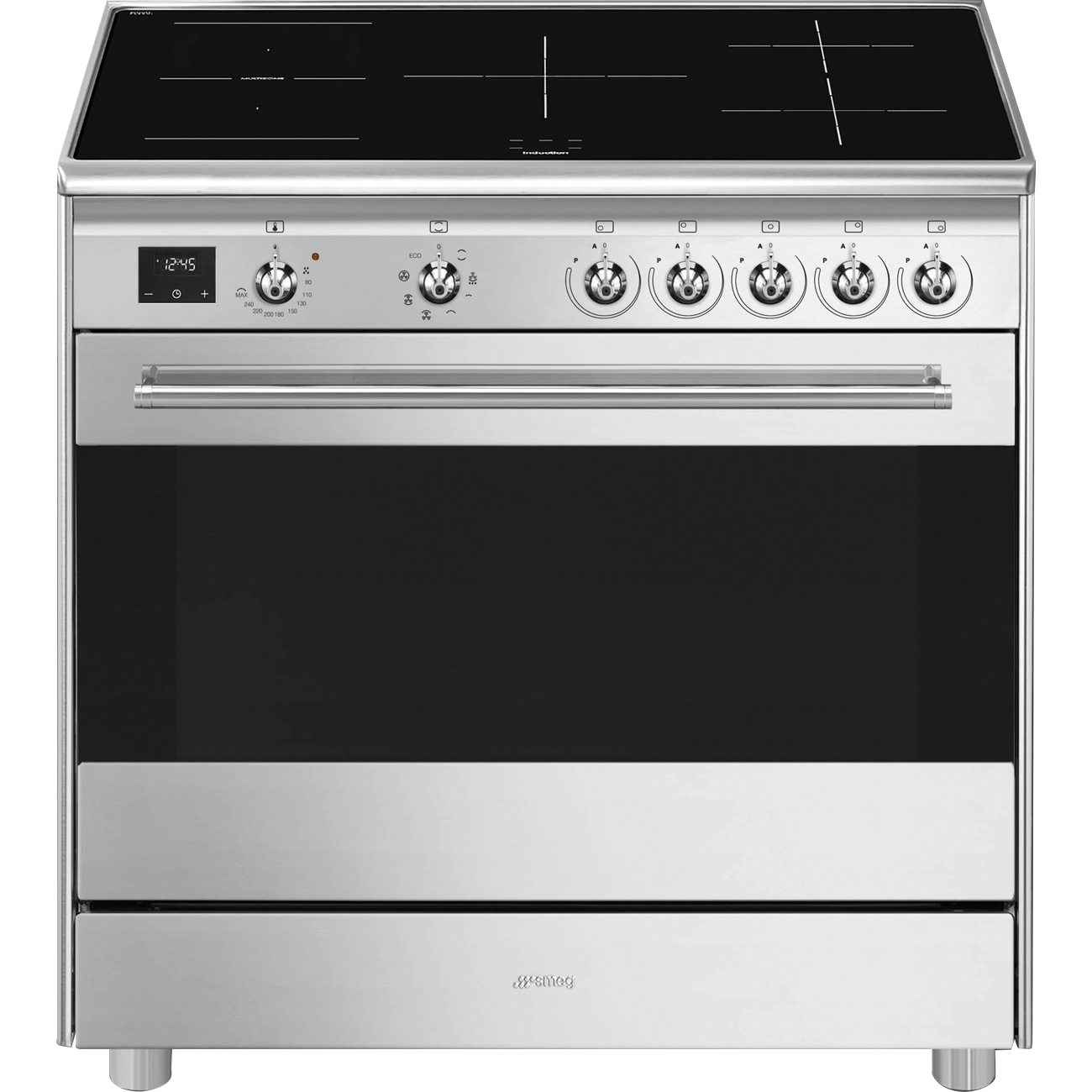 Smeg Stainless steel Cooker with Induction Hob_1