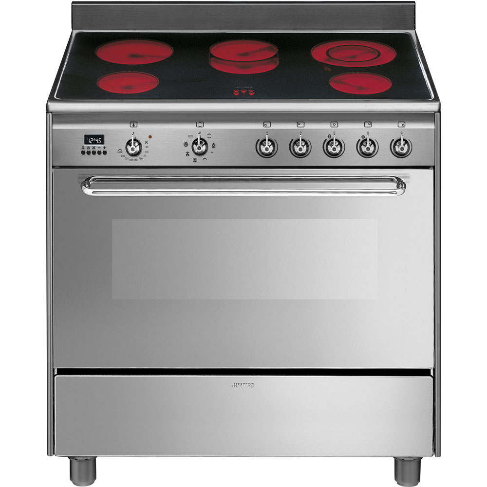 Smeg Stainless steel Cooker with Ceramic Hob_1