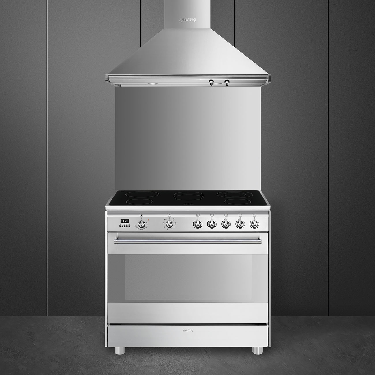 Smeg Stainless steel Cooker with Ceramic Hob_2