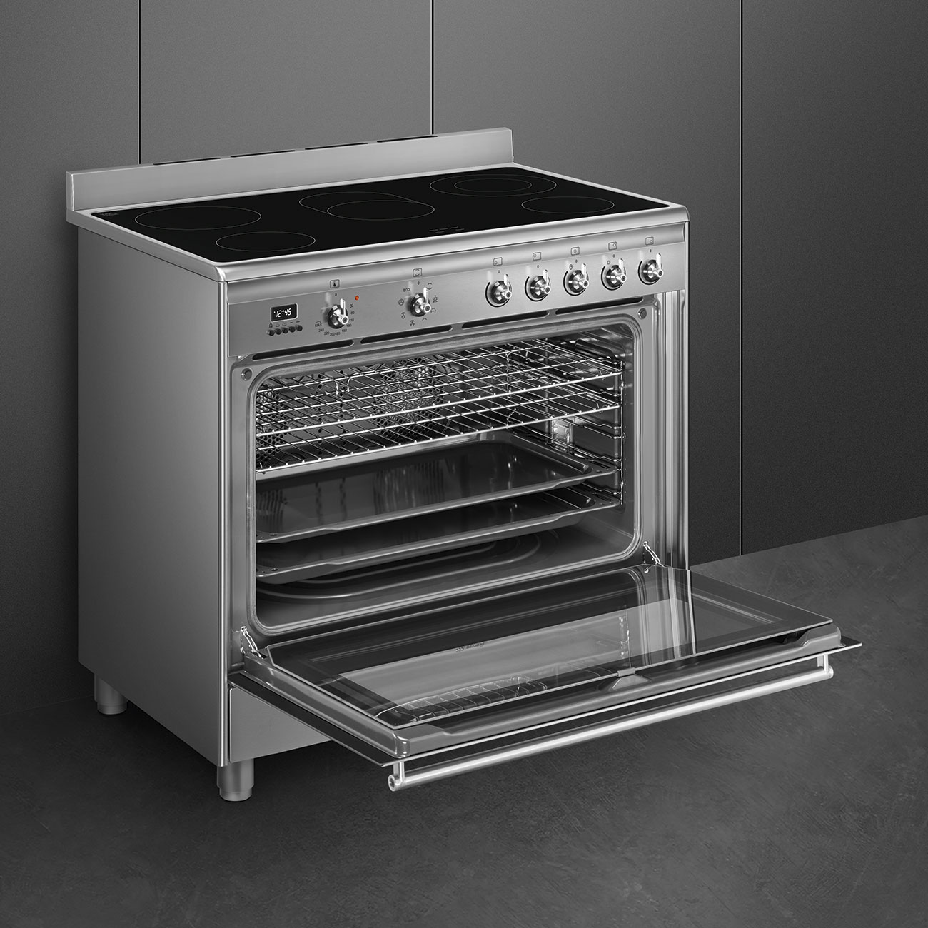 Smeg Stainless steel Cooker with Ceramic Hob_5