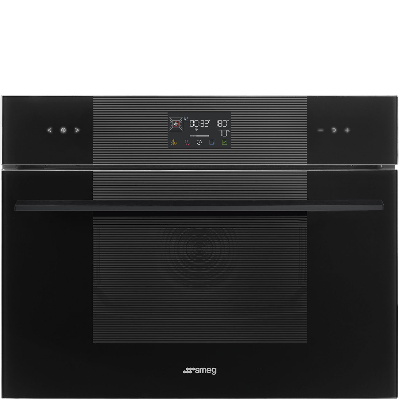 Black Steam100 Galileo Oven.  45cm compact. Built-in. Smeg_1