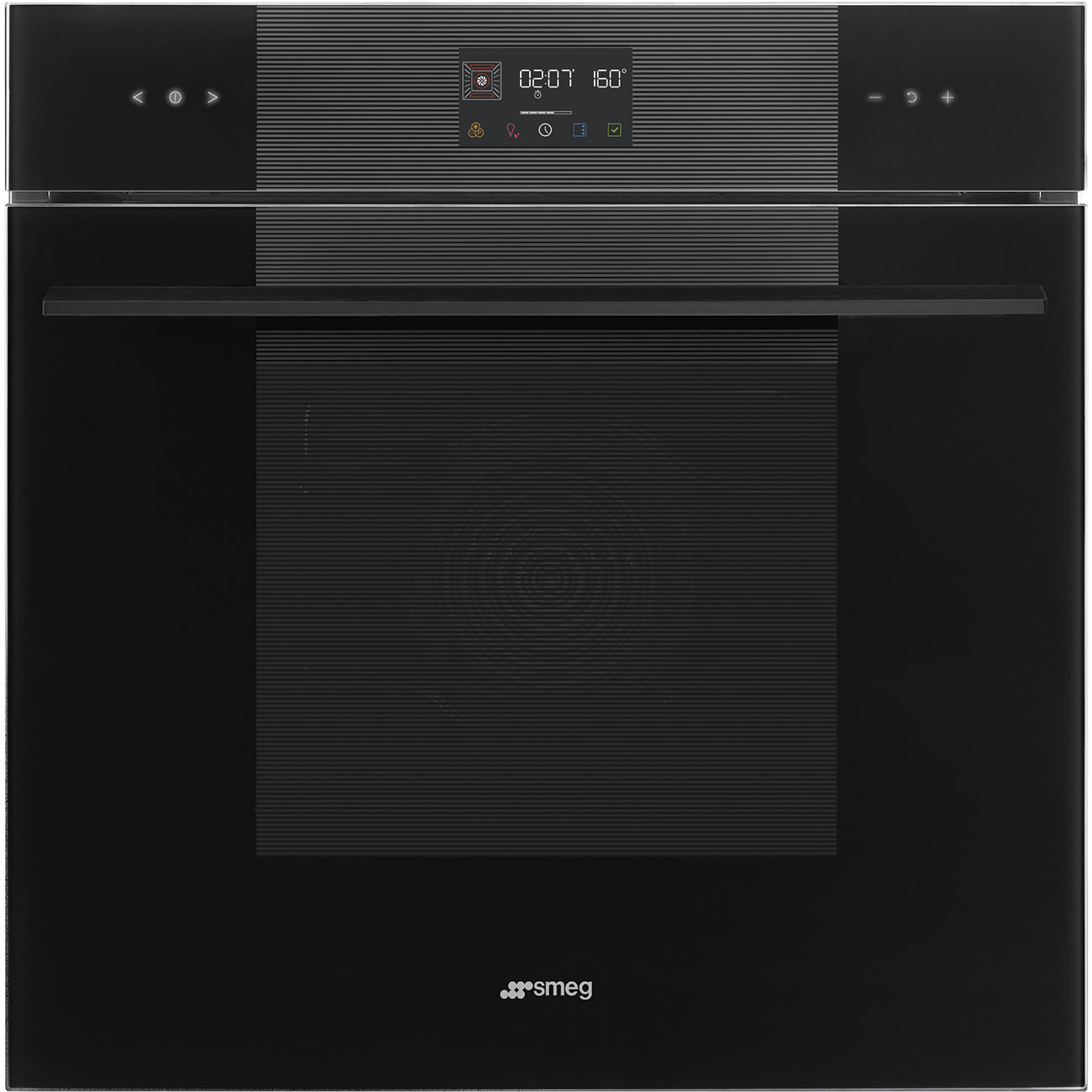 Black Traditional pyro Galileo Oven.  60cm. Built-in. Smeg_1