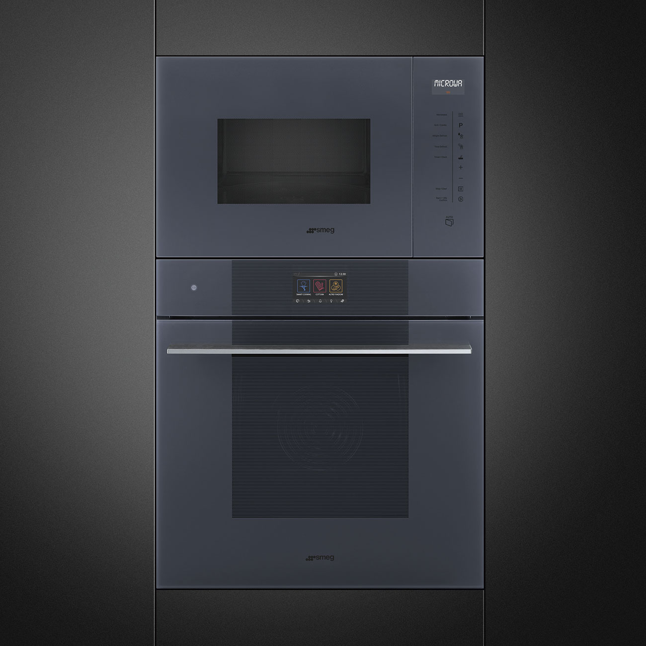 Neptune Grey Traditional pyro Galileo Oven.  60cm. Built-in. Smeg_8
