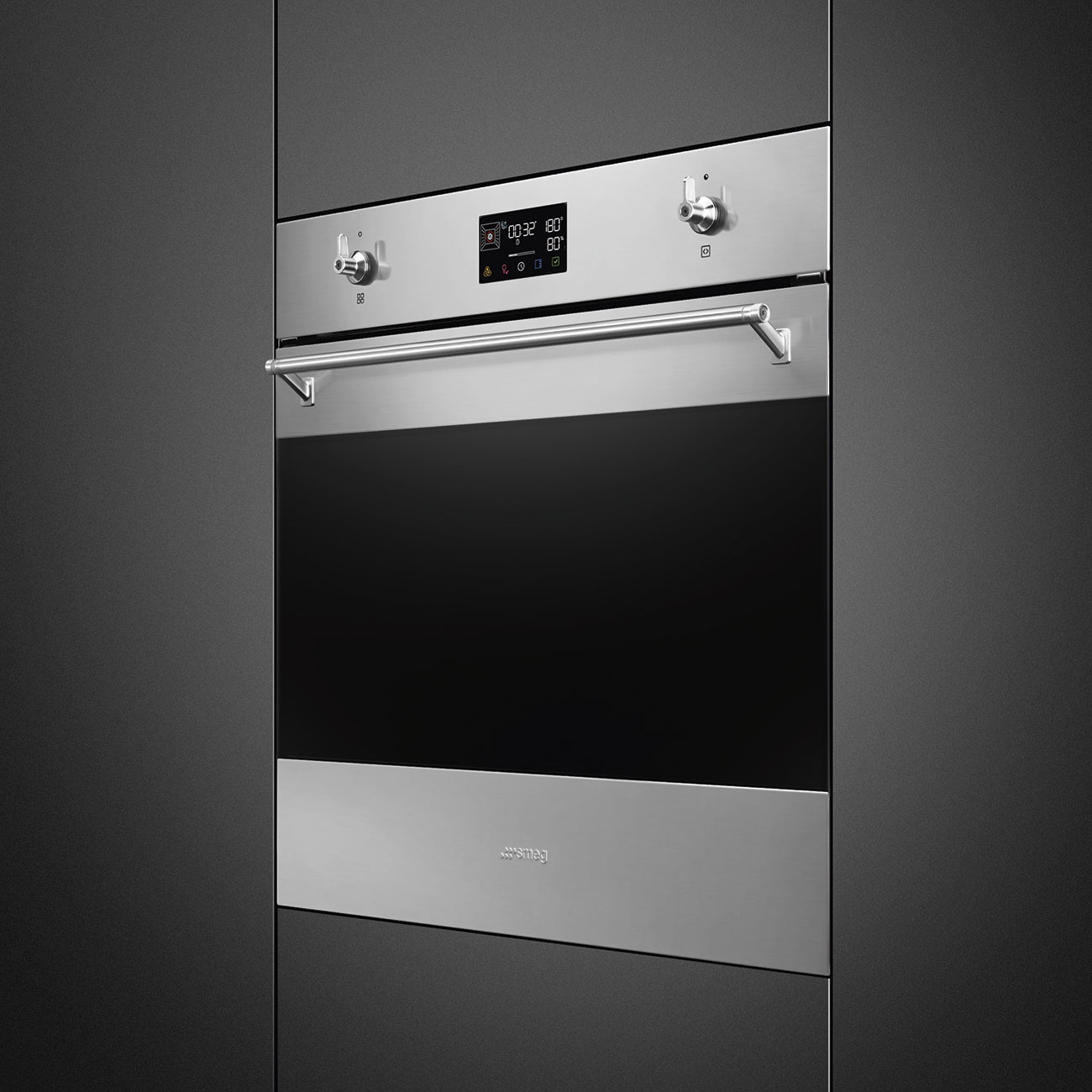 Stainless steel SteamOne Galileo Oven.  60cm. Built-in. Smeg_3