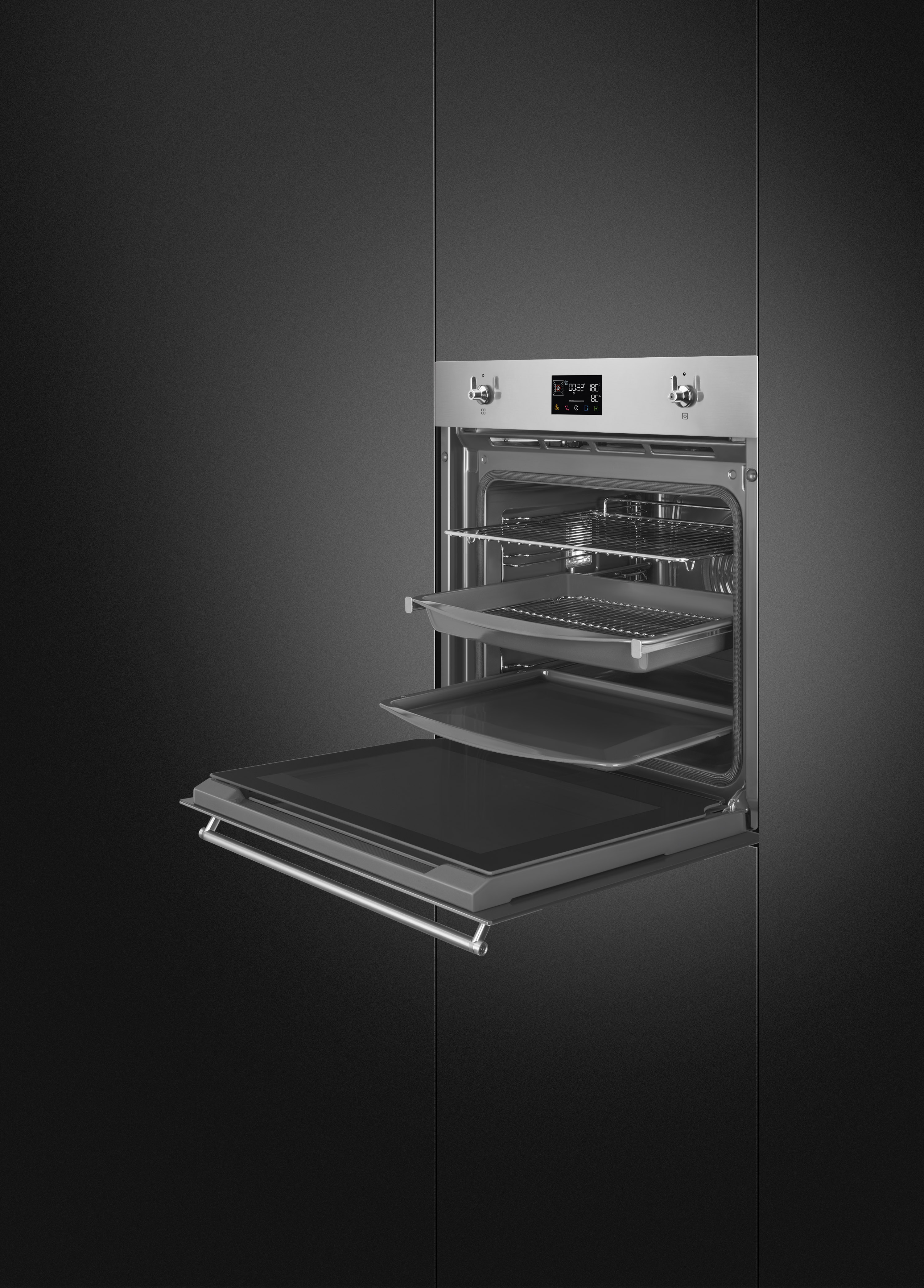 Stainless steel SteamOne Galileo Oven.  60cm. Built-in. Smeg_11