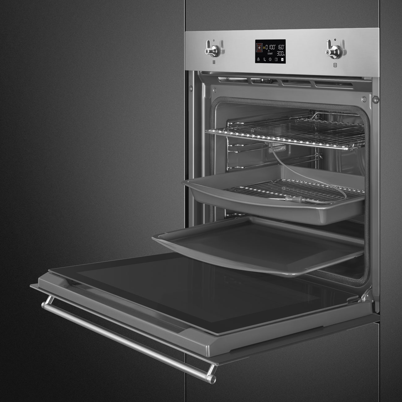 Stainless steel Traditional pyro Galileo Oven.  60cm. Built-in. Smeg_5
