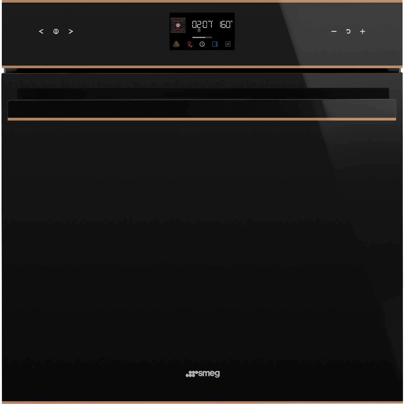 Black Traditional pyro Galileo Oven.  60cm. Built-in. Smeg_2