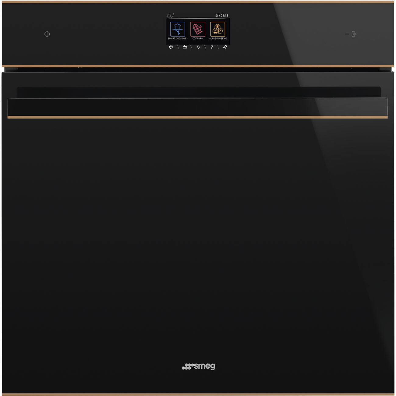 Black Traditional pyro Galileo Oven.  60cm. Built-in. Smeg_1