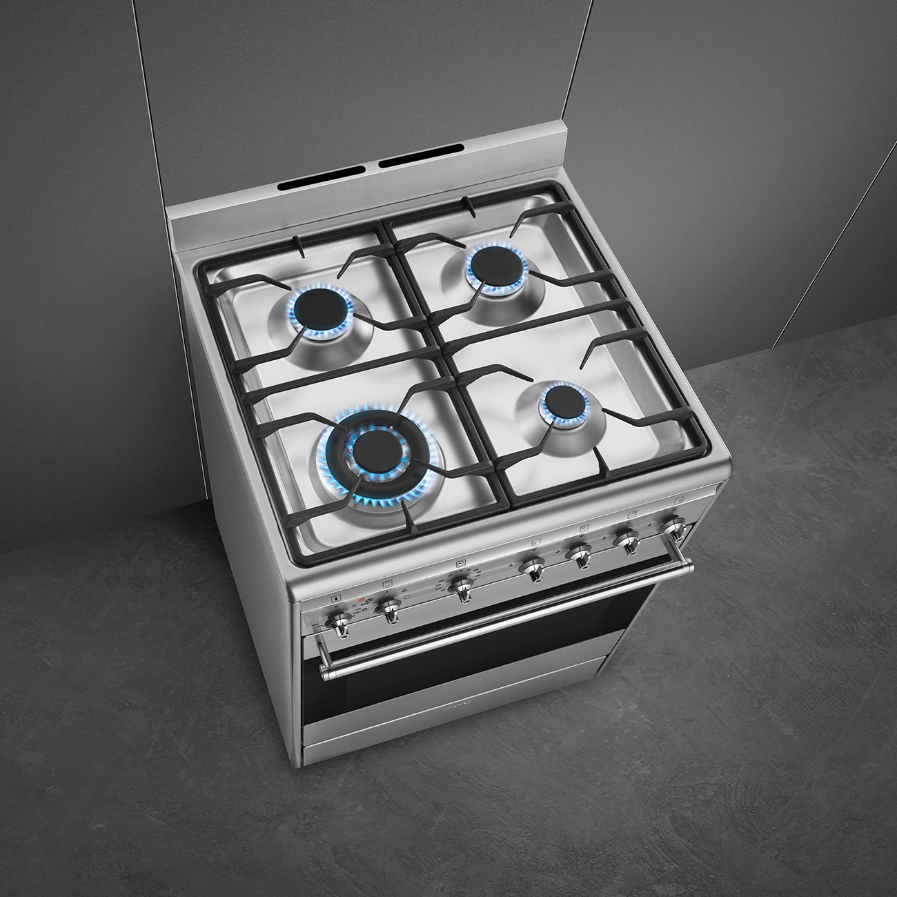 Smeg Stainless steel Cooker with Gas Hob_6