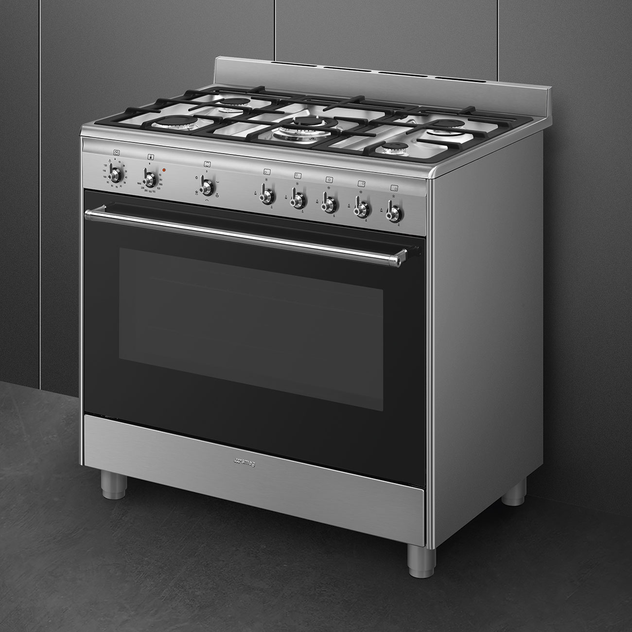 Smeg Stainless steel Cooker with Gas Hob_4