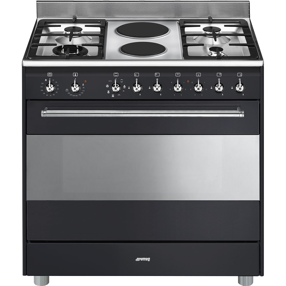 Smeg Anthracite Cooker with Mixed Hob_1