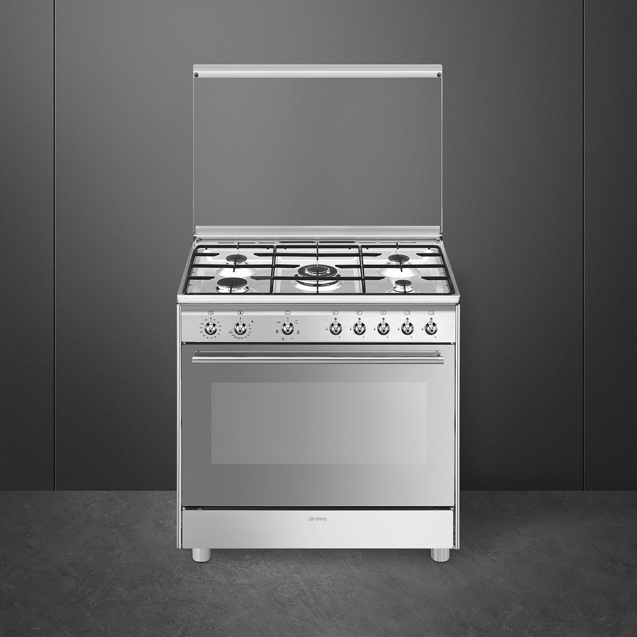 Smeg Stainless steel Cooker with Gas Hob_2