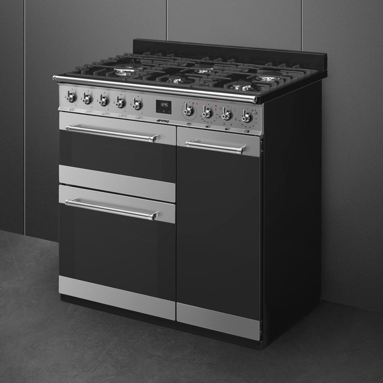Smeg Stainless steel Cooker with Gas Hob_3