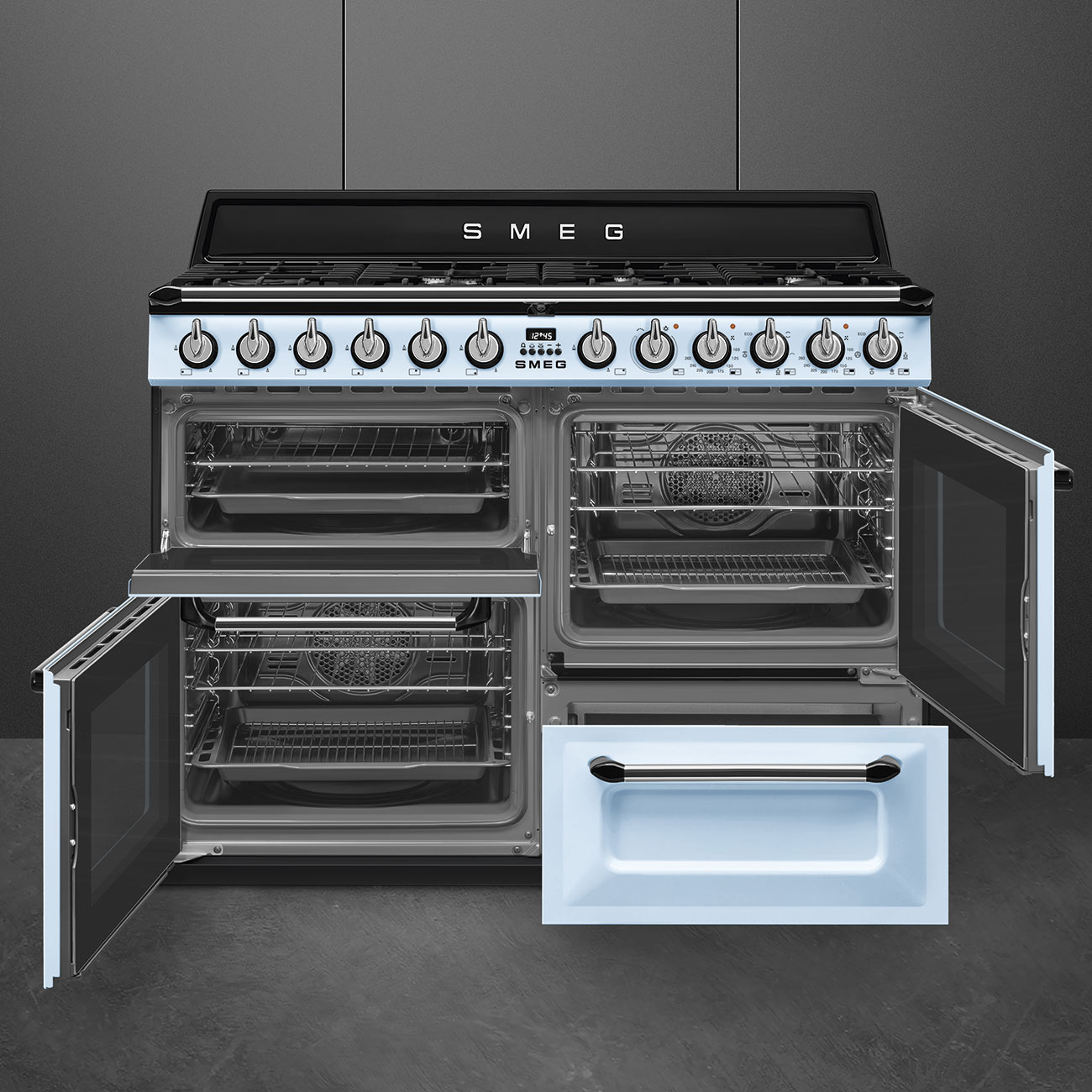 Smeg Pastel blue Cooker with Gas Hob_2
