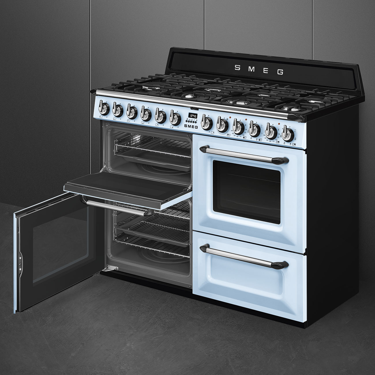 Smeg Pastel blue Cooker with Gas Hob_5