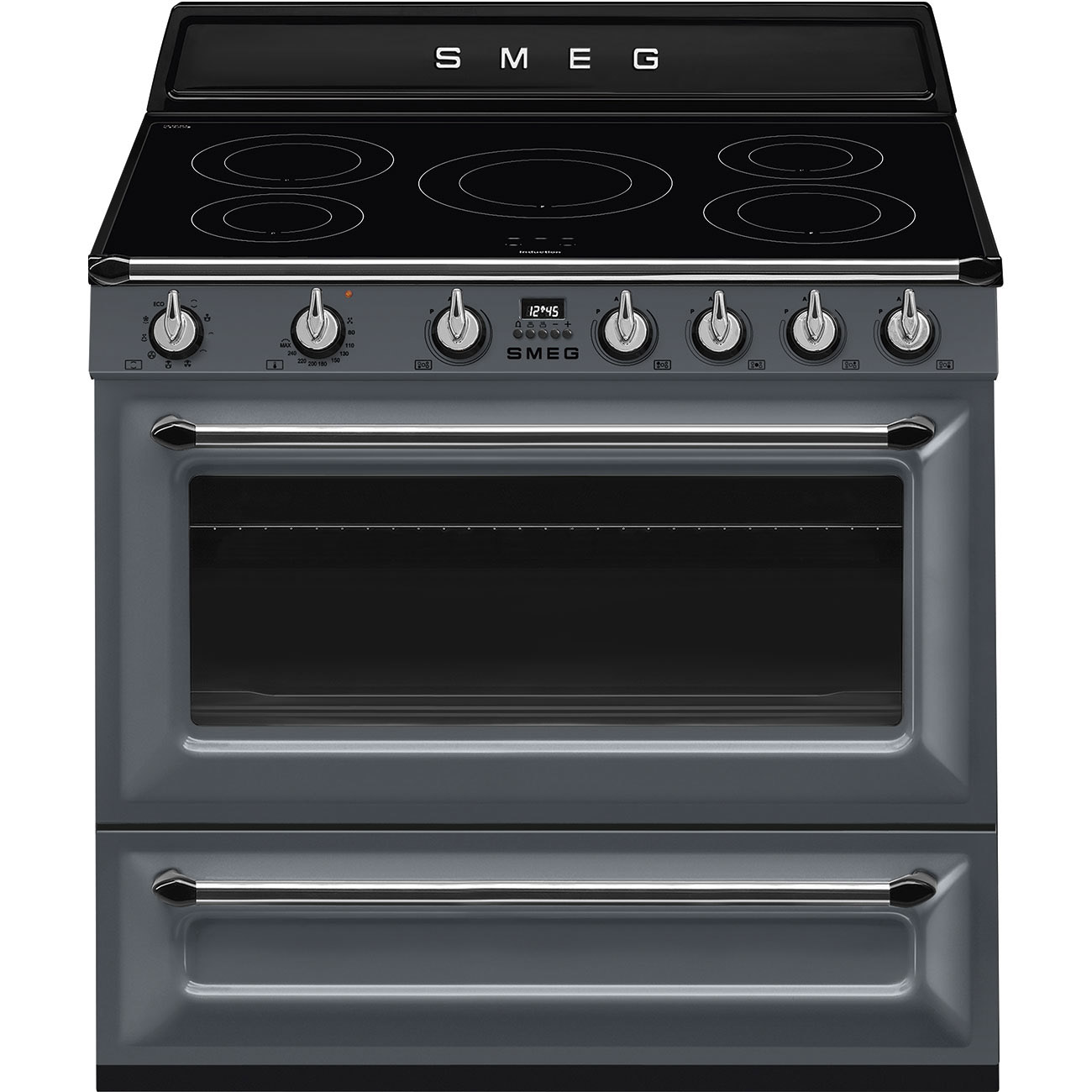 Smeg Slate Grey Cooker with Induction Hob_1