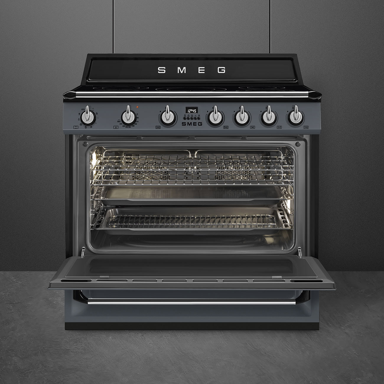 Smeg Slate Grey Cooker with Induction Hob_3