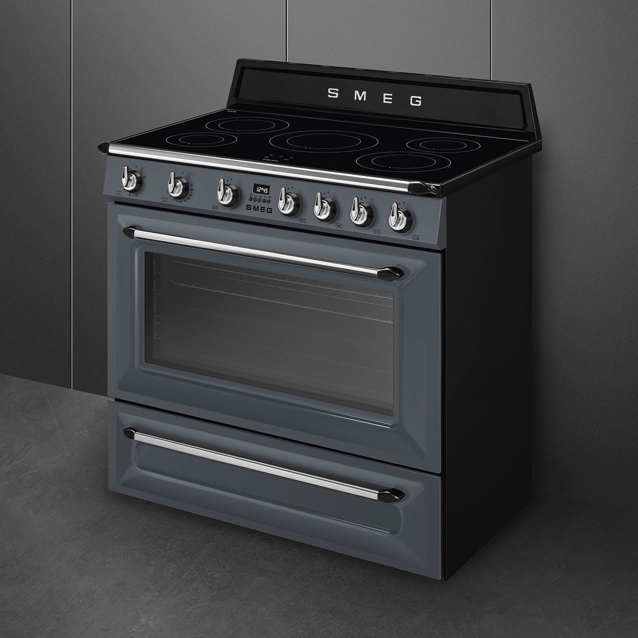 Smeg Slate Grey Cooker with Induction Hob_4