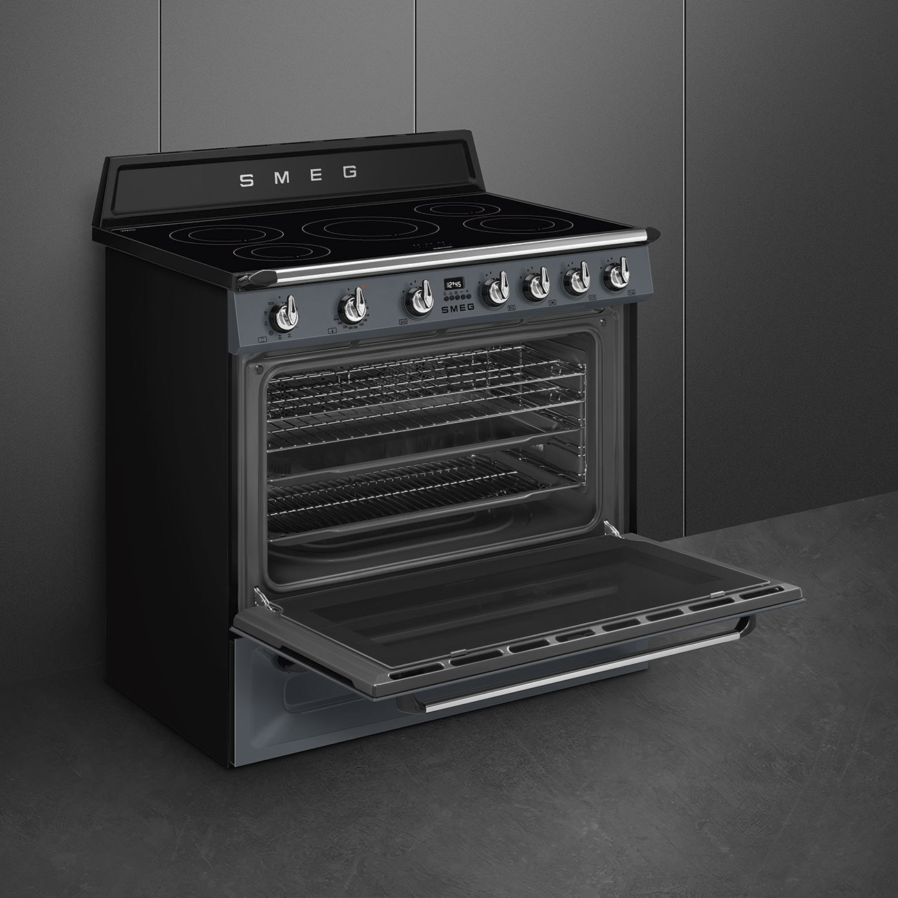 Smeg Slate Grey Cooker with Induction Hob_5